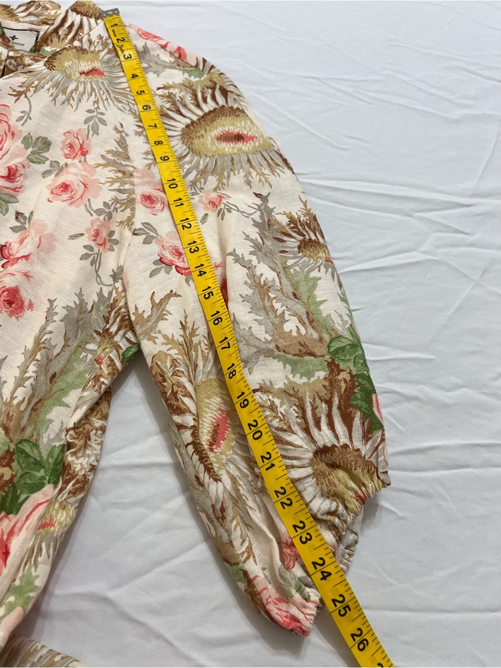 Tuckernuck XL Floral Linen Cotton Shirt Dress Rose Thistle Midi - Picture 5 of 8